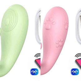 Nxy Sex Vibrators Silicones Kut Dildo Vibrator Bluetooth App Wireless Control G-spot Clit Massage Vibrating Eggs Adult Games for Women 1215