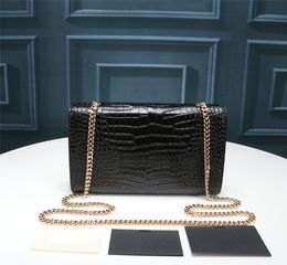 5A Women purse luxury designer handbag kate bags crocodile pattern real leather chain shoulder bag high quality tassel bag