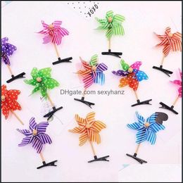 Hair Clips & Barrettes Jewelry Plastic Windmill Aessories Kids Hairpins Children Cute Iron Hairpin Mticolor Duckbill Clip Originality 0 3Tc