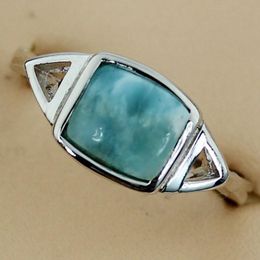 Wedding Rings Fleure Esme Larimar Explosion Models For Women Jewelery Accessories Drop Rhodium Plated R3531 Size 6 7