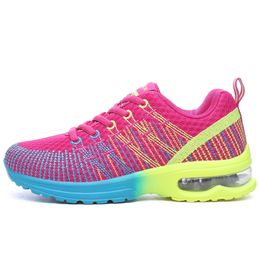 Wholesale 2021 Fashion Men Womens Sport Running Shoes Newest Rainbow Knit Mesh Outdoor Runners Walking Jogging Sneakers SIZE 35-42 WY29-861