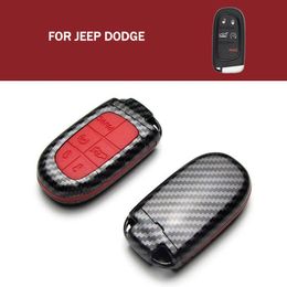 keys dodge UK - Carbon Fiber ABS Car Key Fob Case Cover For DODGE RAM JEEP CHEROKEE Accessories