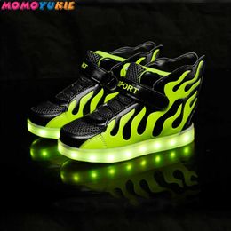 USB Charger glowing sneakers Lighted shoes for Boys Girls Casual led shoes for children led slippers Luminous childrens Sneakers 210713