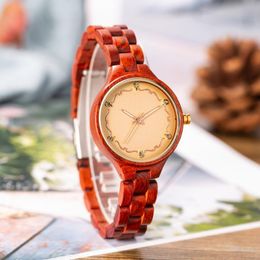 Wristwatches Women Watches Top Chronograph M19 Rose Sandal Wood Watch Fashion Minimal Dress Wristwatch Female
