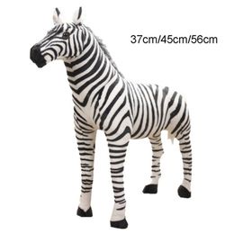Soft Stuffed Plush Animal Pillow Realistic Zebra for Children's Birthday Gift 210728