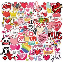 50pcs Valentine's Day Stickers Skate Accessories For Skateboard Laptop Luggage Bicycle Motorcycle Phone Car Decals Party Decor
