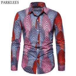 Dashiki African Print Shirt Men Brand Batik Wax Cotton Dress Shirts Mens Long Sleeve Traditional Africa Clothing S-3XL 210522