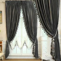 -Drapes de cortina Marca Custom Hecho de lujo Velvet Italiano para sala de estar Curtines de ventana Flocking Cortinas ecológicas FLOCKED FLOCKED