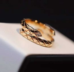 V gold luxury quality punk ring with diamond and rhombus design in two Colours plated for women wedding Jewellery gift have stamp PS4789