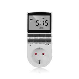 Timers Plug-in Digital Timer Switch 12/24 Hour Cyclic EU Plug Kitchen Outlet Programmable Timing Socket
