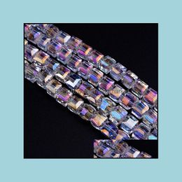 Crystal Loose Beads Jewelry Ship 500Pcs Ab Faceted Suqare Glass Spacer For Making 4Mm 6Mm 8Mm Drop Delivery 2021 Cm9Tg