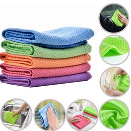 KHGDNOR Soft Microfiber Absorbable Glass Kitchen Cleaning Cloth Wipes Table Window Car Dish Towel Rag