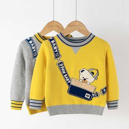 New Kids Children Pullover Sweater Autumn Winter Baby Boys Casual Cartoon O-neck Knitted Jumper Sweaters Tops Clothing Y1024