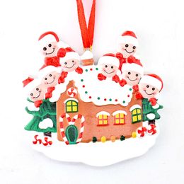 New Snowman Christmas Tree Yellow House Ornaments DIY Handwritten Greetings Resin Pendant Xmas Decorations