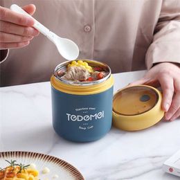 Mini Thermal Lunch Box Food Container with Spoon Stainless Steel Vaccum Cup Soup Cup Insulated Lunch Box taza desayuno portatil 211108