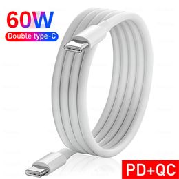 12W 60W Fast Quick Charging Cables Type-C to Type c USB C PD Cable 1m 2m Cord line For Samsung S8 S9 S10 S20 note 20 htc android phone pc