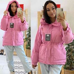 Winter Women Parkas Jackets Slim Hooded Thicken Warm Padded Coat Female Outwear Jacket parkas 210913