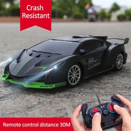 1:16 4 Channels RC car With Led Light 2.4G Radio Remote Control Sports High-speed Drift Boys Toys For Children 30M 220315
