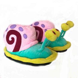 -Sponge de dibujos animados Serie de bebé Bolsa de caracol pequeña con zapatos de algodón Inicio Parent-Niño Zapatillas Pequeño caracol H1122