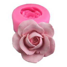 Rose Flower Candle Silicone Mold Fondant Soap 3D Cake Mold Cupcake Jelly Candy Chocolate Decoration Baking Tool Moulds 1221791