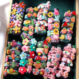 10PCS/Set Girls Rubber Band Elastic bands Rainbow Cartoon Character Fruits Flower Headwear Girl Cute Sweet Hair Accessories