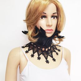 Bow Ties Lace Embroidered Feather Fake Collar Shawls Snood Gothic Punk Style Choker Necklace Halloween Party Performance