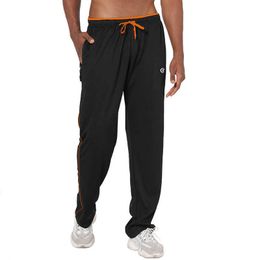 Men's Mesh Gym Yoga Pants with Pockets Open Bottom Workout Sweatpants for Jogging Training Tracksuit Athletic Casual Clothing Y0811