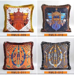 Luxury pillow case designer classic Signage tassel Carriage saddle 20 patterns printting pillowcase cushion cover 45*45cm for home decorativ