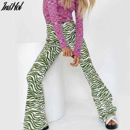 Zebra Print Wide Leg Pants Women Fashion Harajuku High Waist Trousers 2021 Spring Autumn Casual Female Streetwear Q0801