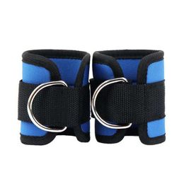 adjustable gym rings Australia - Resistance Bands 1 Pair Fitness Adjustable D-Ring Ankle Straps Foot Support Protector Gym Leg Pullery With Buckle Sports Feet Guard