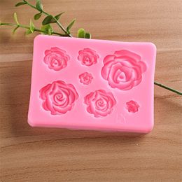 New Dining Rose Flowers silicone Mould Cake Chocolate Mould wedding Cake Decorating Tools Fondant Sugarcraft Cake Mould 2047 V2