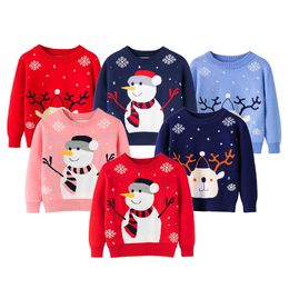 Children Autumn Winter Clothes Kid Chrismas Sweater Unisex Santa Claus Party Costume Holiday Crew Neck Warm Long Sleeve Outfits Y1024