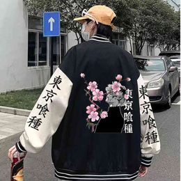 Anime Tokyo Ghoul Ken Kaneki Hoodie Baseball Uniform Jacket Sweatshirt Long Sleeve Pullover Coat H1227