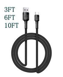 Micro USB Cable 6A 66W braided data Line Fast Charger Type C Mobile Phone Cord for Samsung Xiaomi LG Android New