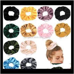 Zipper Velvet Scrunchie Women Girls Elastic Hair Rubber Bands Accessories Tie Hair Rope Ring Holder Headwear Headdress Lp1Hd Uoiws