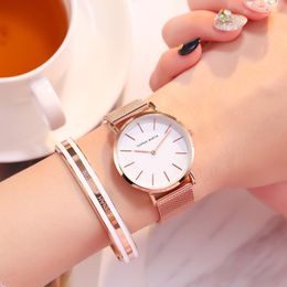 Wristwatches Ladies Watch Top Fashion Rose Gold Simple Quartz Women Wrist Japanese Movement Waterproof Watches