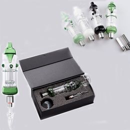 Mini NC Kits 510 Thread Hookah Nector Collectors Titanium Nail Quartz Ceramic Nails Wax Containers Dab Rig Tobacco Tool With Retail Box Collector Hookahs