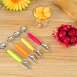 Watermelon Spoon Dipper Fruit Vegetable Tools Stainless Steel Fruits Ripple Carving Knife ice cream scooper ballers 557 V2