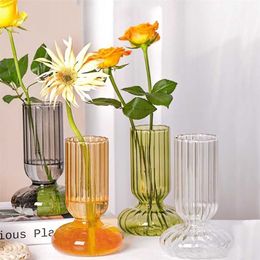 European Glass Vase Crystal Flower Pot Home Decor Flower Vase Room Decor Wedding Decoration Modern Glass Hydroponics Container 211103