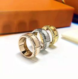 Stone Ring for Man Woman Unisex Fashion Rings Jewelry Gifts Accessories 3 Color With Box