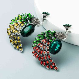 Brooch Wind Personality Colourful Peacock Female Trendsetter Alloy Diamond Girl Pin