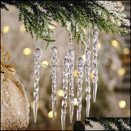 Decorations Festive Home & Gardenchristmas Simation Ice Xmas Tree Hanging Ornament Fake Icicle Winter Party Christmas Year Decoration Suppli