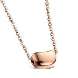 Charm Fashion New Dign Fancy Necklac Jewellery Stainls Steel Clavicle Pendant Chain Golden Bean Necklac For Women