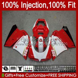 Injection Body For DUCATI 748S 853S 916S 996S 998S 94-02 42No.12 748 853 916 996 998 S R 94 95 96 97 98 748R 853R 916R 996R Red white blk 998R 1999 2000 2001 2002 OEM Fairing