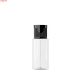 100pcs 15ml Mini White / transparent Flip top cap refillable bottle Hotel shampoo bath liquid packaging bottleshigh qty