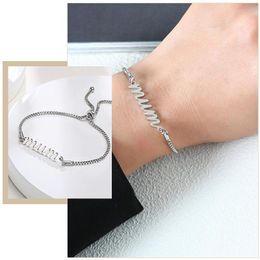 Women Bracelet To Mum Daughter Sister Never Fade Stainless Steel Adjustable Wristband Gifts For Thanksgiving Christmas Link, Chain