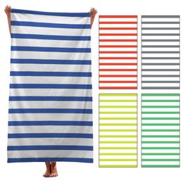 Towel ONGLYP Stripe Colourful Beach Summer Surf Swimming Bath Quick-Dry Washable Gym Fitness Towels Yoga Mat Chair Blanket