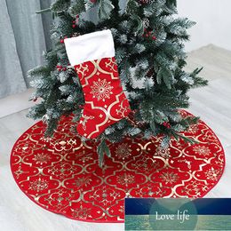 Christmas Ornament Linen Printed Elk Christmas Tree Skirt Decoration Props New Year Xmas Home Decorations Carpet Floor Navidad