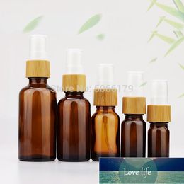 Storage Bottles & Jars 5ml10ml15ml Cosmetic Amber Glass Tone Bamboo Sprayer Containers Brown Essential Oil Mist Vials Perfume Atomiz