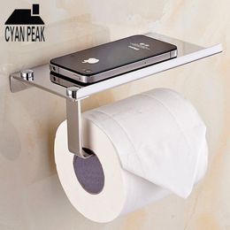 Bathroom Stainless Steel Paper Towel Holder Wall Mount Towel Rack Phone Toilet Paper Holder Toilet Roll Storage Shelf Rack Tools 210320